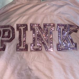 VICTORIAS SECRET PINK GLITTER TEE